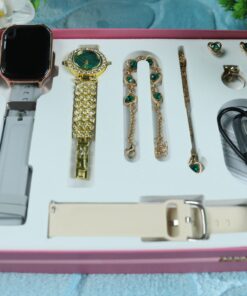 A89Plus SmartWatches Luxury Jewelry Necklace Earrings Bracelet Ring Combo