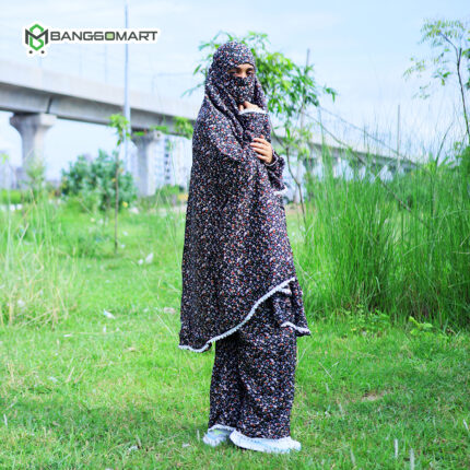 লিলিয়ান সুতি কাপড়ের প্লাজু ও লং খিমার সেট (KC-02)