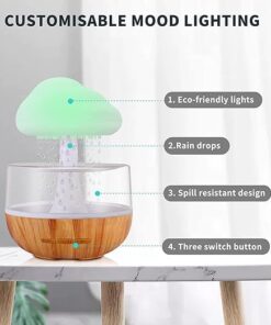 Rechargeable Rain Cloud Humidifier Mushroom Lamp