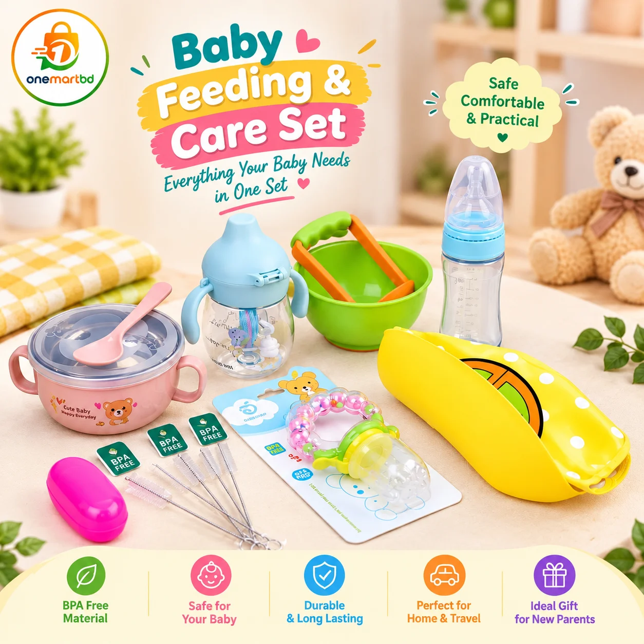 Baby Feeding & Care 8-Pcs Silicone Combo Set