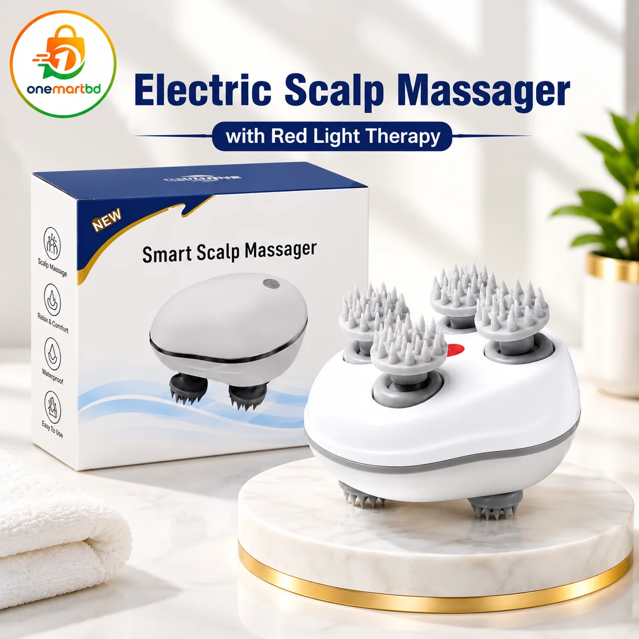Electric Scalp Massager with Red Light Therapy